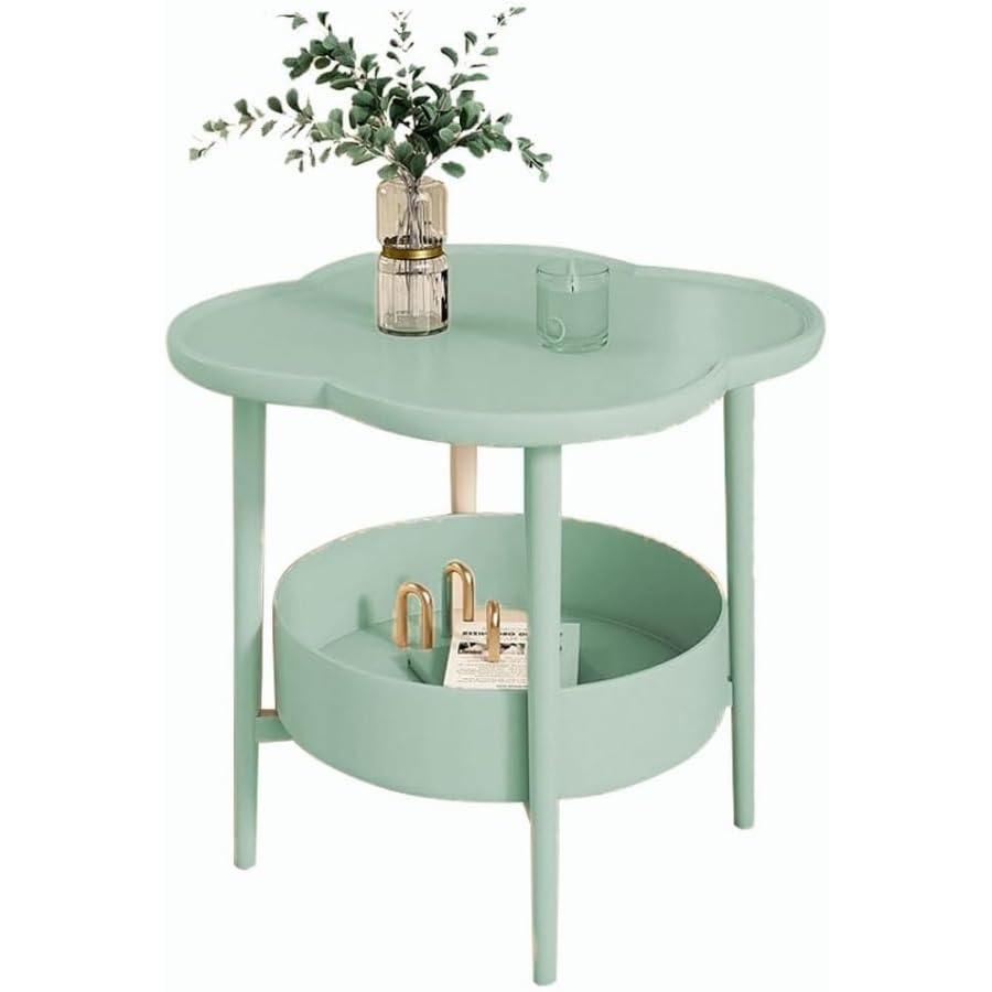 Table d'appoint à 2 niveaux en forme de fleur pour sublimer votre coin lecture près du canapé