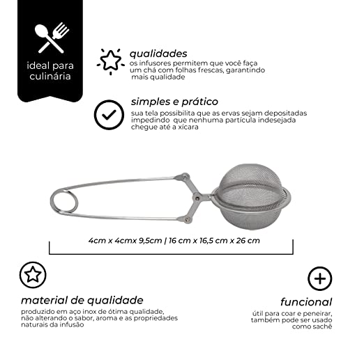 Infusor de Inox para Chá Mimo Style Prata