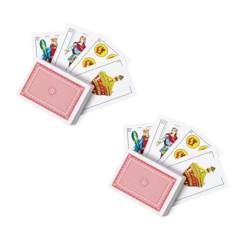 Genérico Juego de 2 Barajas de Cartas Españolas Clásicas - 100 Naipes Tradicionales Estuches de Seguridad