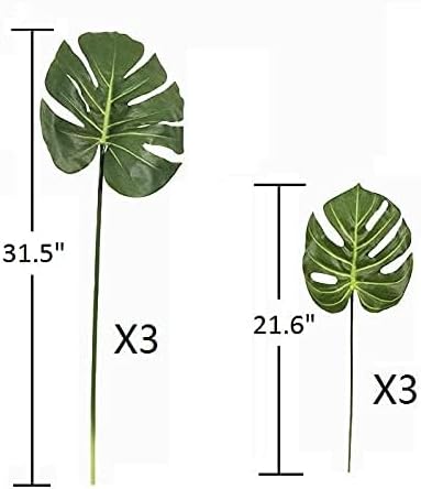 Miniatura 8 de Hojas de Monstera artificiales de tacto real, tallos de hojas de Monstera Deliciosa, palmera tropical sintética, vegetación para decoración del
