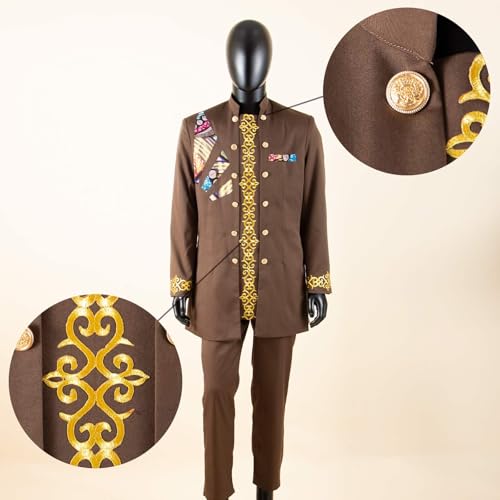 Men`s Suits African Clothes Slim Fit Blazer and Pants Two Piece Set Jacket Outfit Traditional Attire3