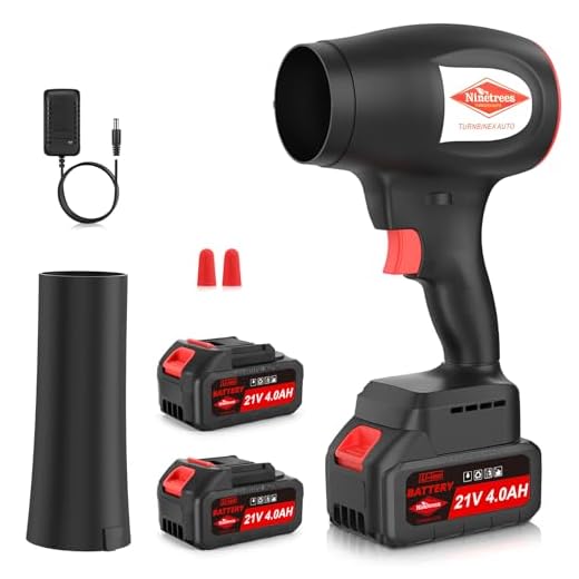 Cordless Leaf Blower Handheld with 2×4000mAh Batteries, 6-Speed Adjustable Wind & One-Touch Lock Mode, Lightweight Leaf Blower for Effortless Lawn & Garden Maintenance