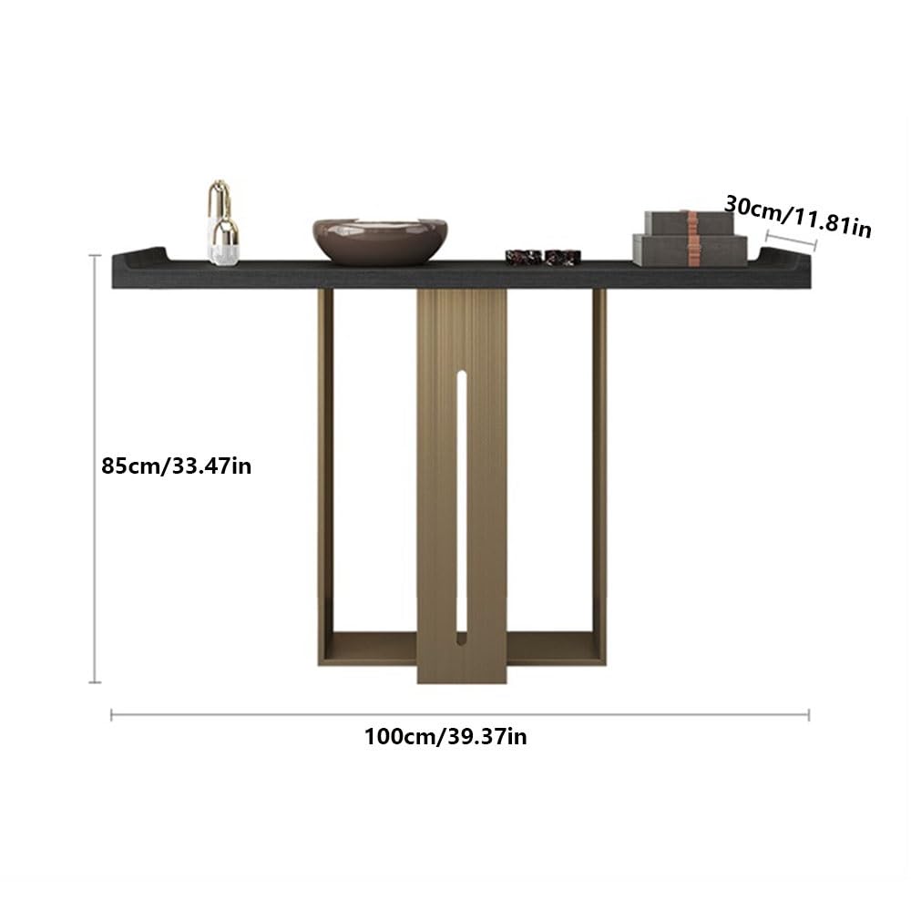 Table d'entrée Table Console Moderne de 39,37 Pouces for l'entrée, Table d'entrée en Faux marbre avec Pieds en métal, Table d'appoint for Le Couloir, Le Salon Armoire d'entrée