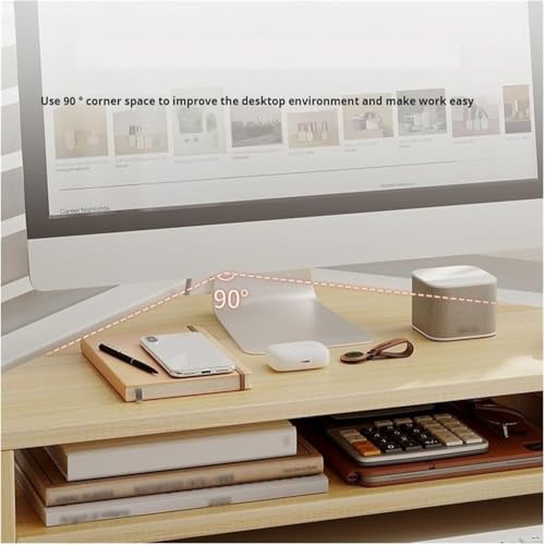 Support ordinateur portable angle bois double couche pour bureau L - 2