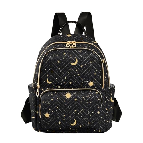 ALAZA Mochila feminina Moon Sun Starry Night Mochila casual para o trabalho, viagem, faculdade, negócios, viagem, bolsa de ombro, Multicor, Medium, Mochilas Daypack