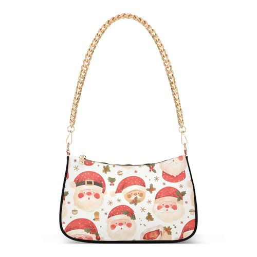 Sac à main élégant motif tête de Père Noël : finitions soignées pour femme moderne et adulte