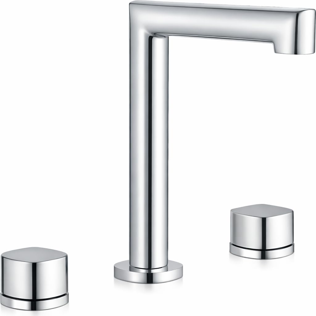 IMEX - Grifo Lavabo Bimando Toscana Grifería Baño en Latón Grifo para Lavabo Moderno Antigoteo Monturas Cerámicas Instalación Rápida
