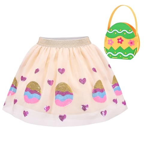 Image of Sunny Fashion Girls Skirt Egg Hunting Bag Pink Easter Hunter Rabbit Bunny Spring