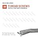 T-Screw - 25 Pack with T Screw Wrench - T-Head Security Screw - Picture Frame Locking Hardware to Lock Artwork