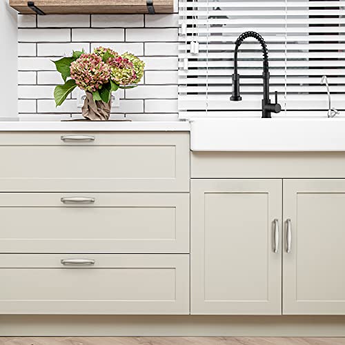 Image of Ravinte Brushed Nickel Cabinet Handles Cabinet Pulls 3-3 /4 Inch 30 Pack | Zinc Alloy, Smooth Bar Grip, Kitchen Cabinet Update, For Cupboards, Drawers, Dressers, Cabinet Doors, Furniture Hardware