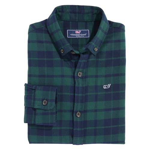 Image of vineyard vines Plaid Flannel Shirt (Big Kid)