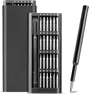 XAMILE 24 in 1 Premium Precision Screwdriver Set Sturdy Small Screwdriver Set with Phillips Head & Flathead, Magnetic Mini Screwdrivers Kit for Fixing Electronics, PC and Eyeglass Repairing (1 Set)