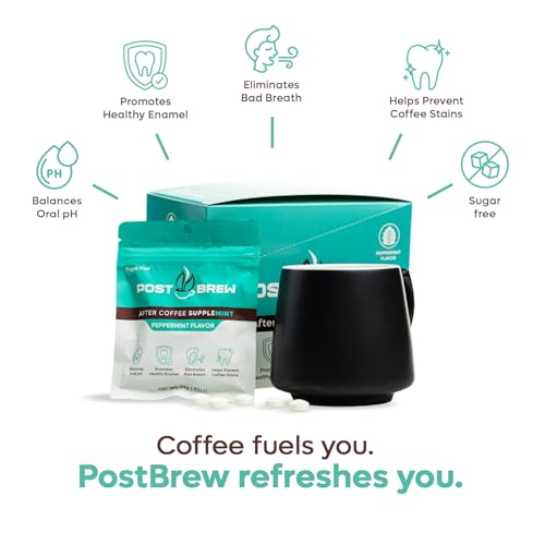 PostBrew Mints Xylitol After Coffee SuppleMINT– Sugar-Free, Aspartame-Free Mint, Neutralize pH & Odor, Support Oral Health & Freshen Breath (12-pack, 30-Count Each) - image 5