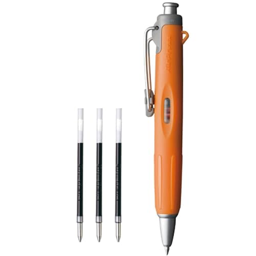 【本体+替え芯3本セット】トンボ鉛筆 加圧式油性ボールペン0.7mm エアプレス オレンジ BC-AP54 + 替芯 黒3本 BR-SF33 + オリジナルロゴシール付き