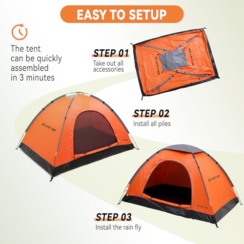 2 Person Camping Tent 4 Person Tents for Camping Windproof Tents for Camping Hiking Backpacking Traveling 2/3/4 Family People Tents for Camping Portable Tent with Carry Bag - Image 5