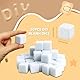 QUTHZZHY Weiß Würfel Blanko 50pcs, Weiß Würfel 16mm, Blanko Acrylwürfel 6-Seitiger, DIY-Aufkleber Würfel Blanko für das Malen, Würfel mit Einstecktaschen für Brettspiele, Lernen, Basteln, Partyspaß