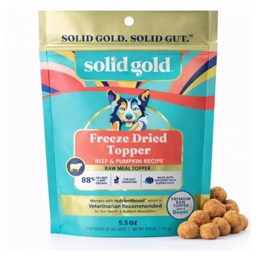 Solid Gold Freeze Dried Dog Food - W/Real Beef, Pumpkin & Superfoods - Freeze Dried Raw Dog Food Toppers for Picky Eaters to Serve as a Nutrient-Dense Meal Topper or High Protein Treats - 5.5oz