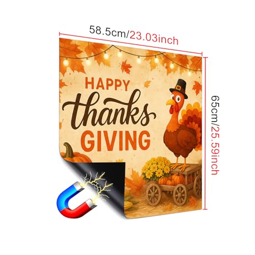 Image of HOMETITUTE Thanksgiving Turkey Dishwasher Magnet Cover 23x26 in Fall Decor Dishwasher Magnet Cover for Kitchen Appliance Decoration Front Panel Sticker Rustic Art Skin Panel Home Decor Decal