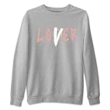 Rose Whisper Design Printed Loser Lover Sneaker Matching Sweatshirt (Heather Grey/M)