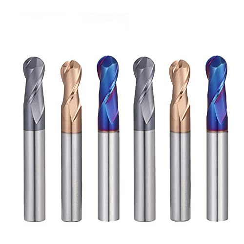 SYHML-SHOP Fresa A Punta Sferica Fresa CNC Fresa in Carburo di Tungsteno Fresa A Doppio Flauto HRC50 55 65 Fresa A Sfera R1 R2 (Cutting Edge Diameter : R2XD4X50, Cutting Edge Length : HRC50 2F)