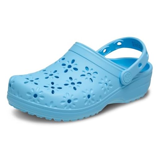 Crocs Unisex-Adult Classic Clogs with Floral Cut Out Design, Tinted Glass, 11 Women/9 Men