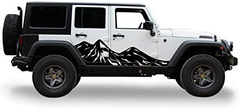 Side Mountains Decal Sticker Vinyl Compatible with Jeep Wrangler