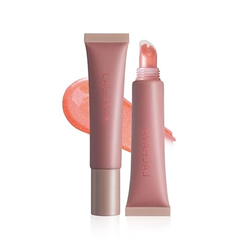 Aceite labial voluminoso, bálsamo labial con tinte de brillo hidratante, cuidado de labios transparente, brillo de cabeza de cepillo grande, brillo