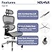 Nouhaus Ergo3D Ergonomic Office Chair Lumbar Support Mesh Office Chair with 4D Adjustable Armrest, Adjustable Headrest and Wheels, Mesh High Back Home Office Desk Chairs (Grey)