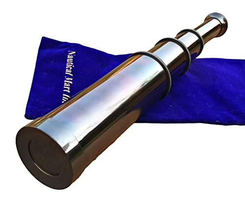 Captain's Spyglass Hand Held Antique Black Finish Brass Telescope