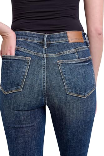 Judy Blue Women's Mid-Rise Tummy Control Vintage Wash Skinny Jeans4