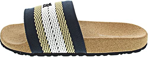 Tommy Hilfiger Fresh Webbing Slide Pantolette Blau (41)