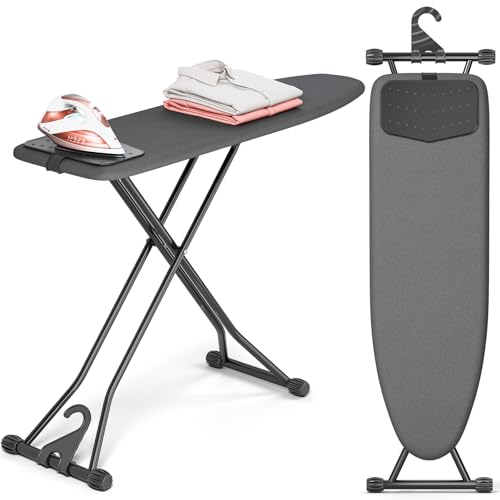 APEXCHASER Ironing Board, Compact Iron Board with Silicon Mat, Foldable