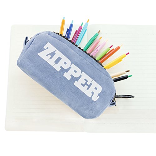 Trousse à Stylos Sac à Crayon Trousse de Stylo Scolaire Etui a Stylo Housse Sac de Crayon Pochette de Rangement Toile Organiseur Bureau de Sacs à Main Portable Couleur- Bleu Foncé Cover