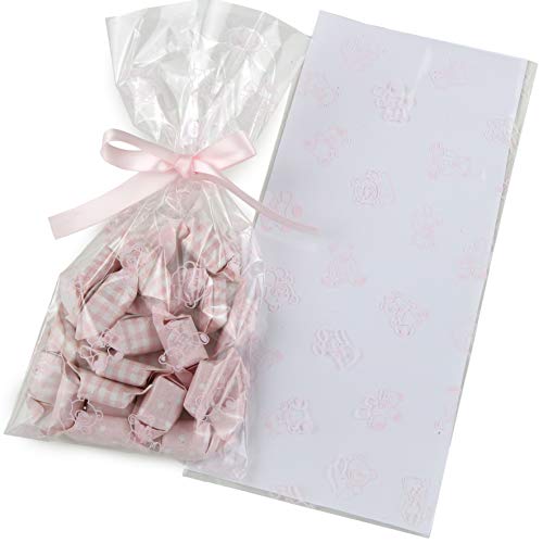 Sac rectangulaire transparent Mopec e76.02 emballage confiserie rose - 2