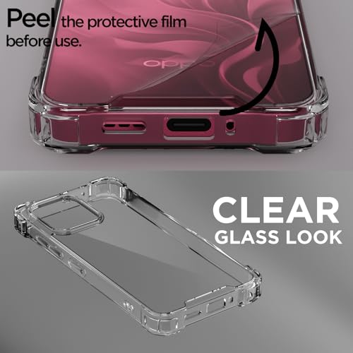 Image of Amazon Basics Back Cover for Oppo F31 5G / Oppo F33 5G PC + TPU Clear Transparent Raised Edges Shockproof Protective Phone Bumper Case (Transparent)
