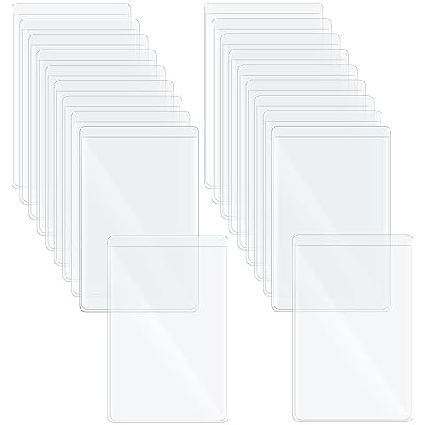 Fengek 100 Packs Clear Card Holder Sleeves, Side-Open Waterproof Business Card Protector Sleeves PVC Soft Card Sleeves for Credit Cards, Driver's License Cover