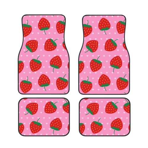 Alfombrillas para coche de fresas ideales para mantener limpio el suelo durante los viajes