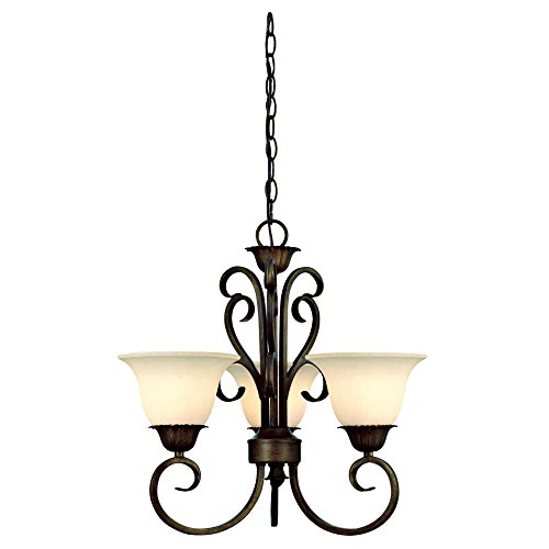 Westinghouse Lighting 6220700 Regal Springs Three-Light Interior Chandelier, Ebony Gold Finish with Burnt Scavo Glass #1