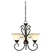 Westinghouse Lighting 6220700 Regal Springs Three-Light Interior Chandelier, Ebony Gold Finish with Burnt Scavo Glass