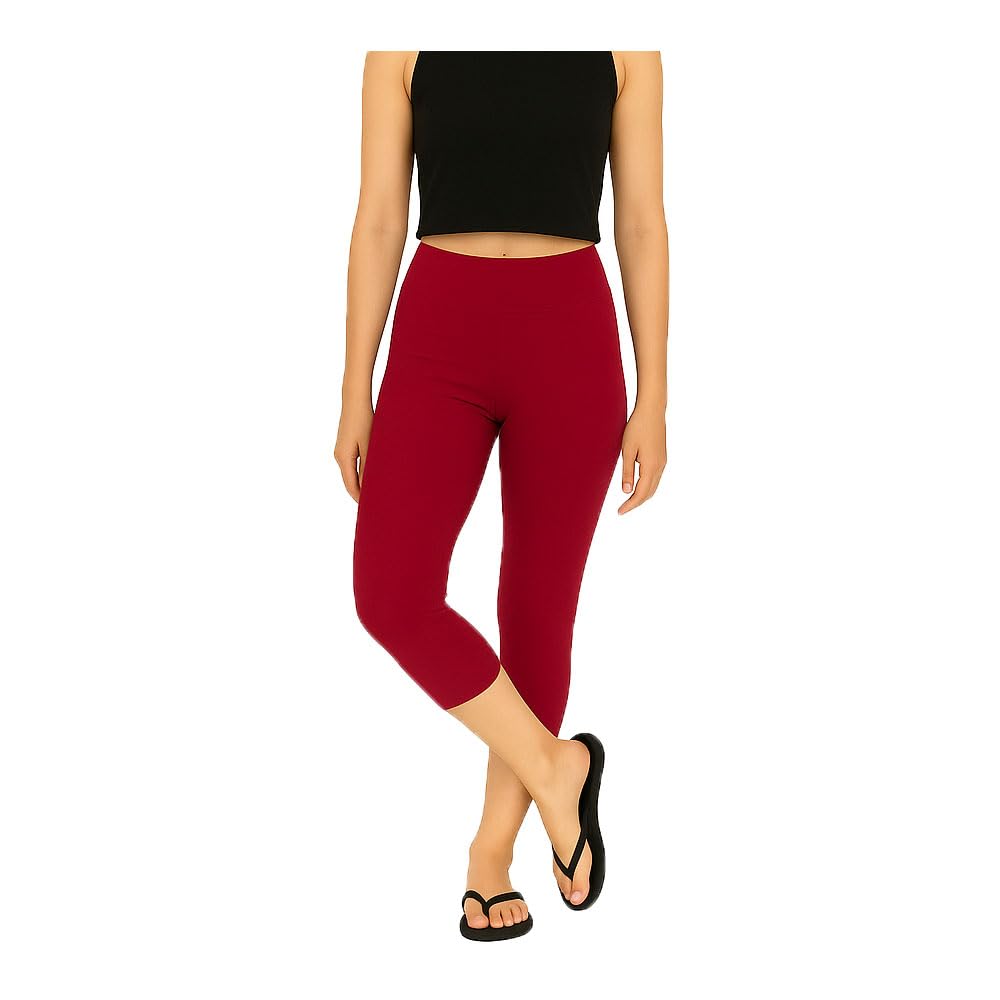 Women's Cotton Blend Plain Capri 3/4th Knee Length Short Pant for Women Pink Single Pack-picture-17