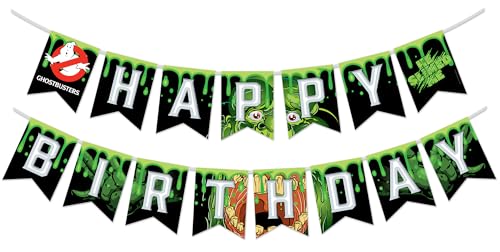 Treasures Gifted Officially Licensed Ghostbusters Banner - Ghostbusters Birthday Banner - Ghostbusters Party Supplies - Ghostbusters Party Decorations - Ghostbusters Birthday Decorations