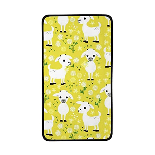 BOHHO Toalla Amarillo Cabras Bebé Impreso Toalla De Mano Suave Microfibra Coral Toallas Colgantes Toallas Absorbentes para El Baño Todas Las Temporadas 16X28 En