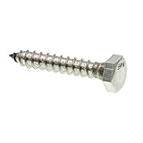 Prime-Line 9054964 Hex Lag Screws, 1/4 in. X 1-1/2 in., Grade 18-8 Stainless Steel, 25-Pack
