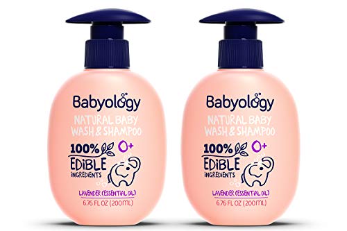Babyology - All Natural Baby Wash and Shampoo - 100% Edible Ingredients - with Organic Lavender Essential Oil (Fragrance-free) - 6,76 FL. OZ - Good for Sensitive Skin - Non Toxic - No Tears (2 Pack)