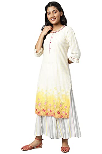 Image of Aurelia Women Rayon Straight Fit Floral Printed Straight Kurta