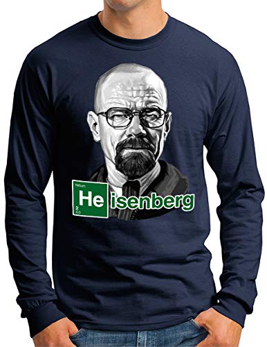 T-shirt manches longues homme OM3 Heisenberg bleu marine XXL