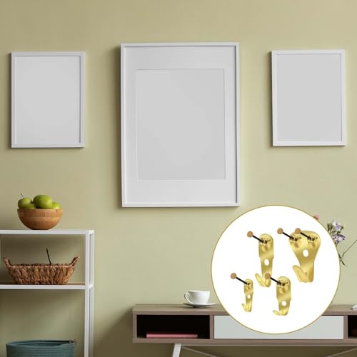 120 Stück Bilder Bildaufhänger Set, Vielseitiges Bilderhaken Bild Hängende Haken Kit mit Nägeln, Bilderhaken zum nageln 4 Größen Bildaufhängeset für Rahmen Spiegel Gemälde Bilderbefestigung