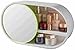 Rcsinway Boîte de rangement murale pour produits cosmétiques, toilettes, salle de bain, étagère murale, miroir de courtoisie, grande capacité (couleur : vert)