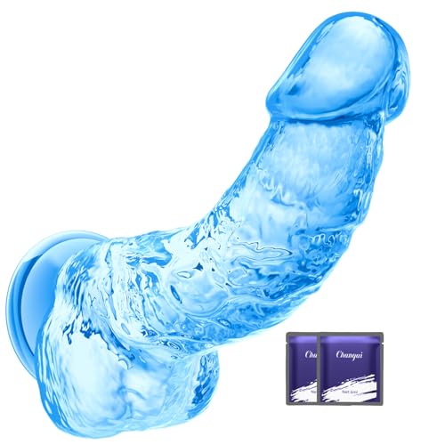 Image of 6.7 Inch Realistic Blue Dildo, Soft Flexible Lifelike Penis