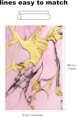 Image of D-fix Marble Peel and Stick Wallpaper for Home Decor, Waterproof Self-Adhesive Wall Stickers for Kitchen, Bathroom, Living Room - Wall Paper (60X200 CM (Golden Line)
